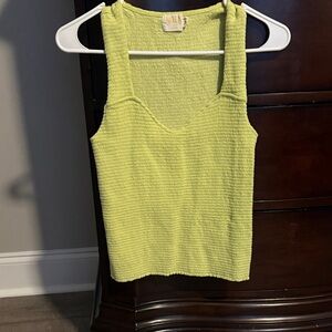 Nation LA Neon Yellow Knit Tank Top